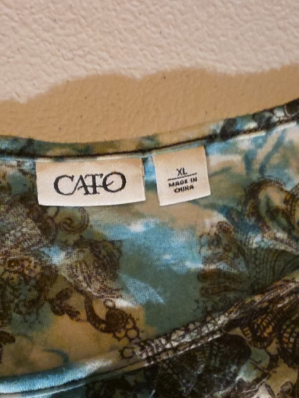 Cato Teal Tan Black Floral Sheer Camisole - Picture 2 of 5